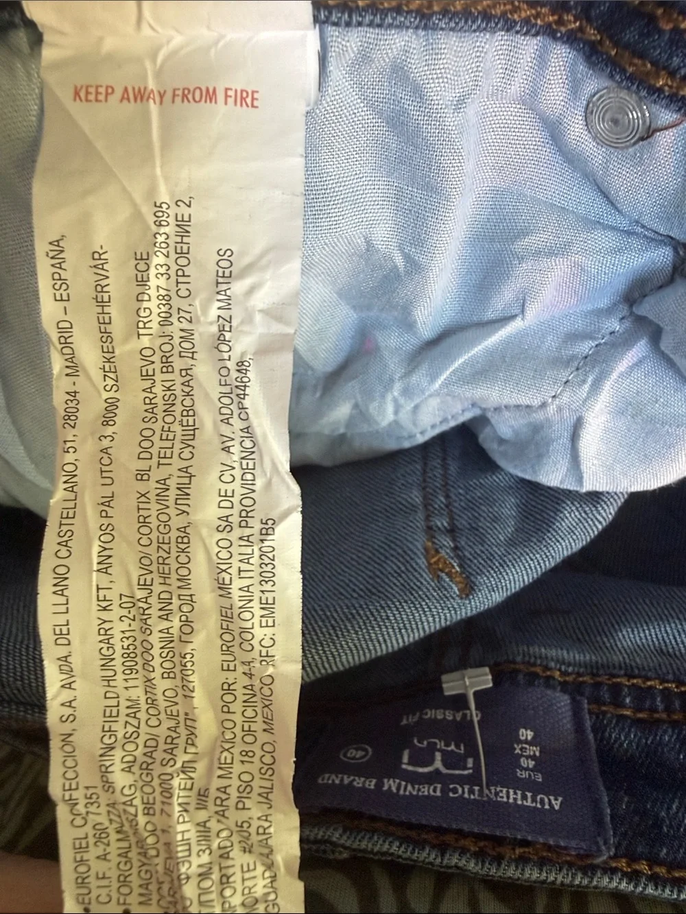 Milano MLN Men's Straight Jeans in Dark Blue Denim. Size 40